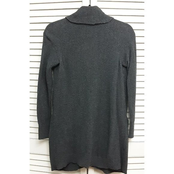 Loft Shawl Collar Dark Gray Open Cardigan w/ Pockets XXS - Picture 2 of 4